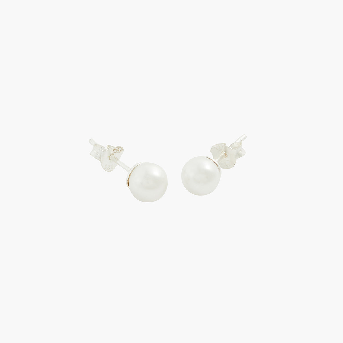 Puces d'oreilles perle 6 mm - argent 925