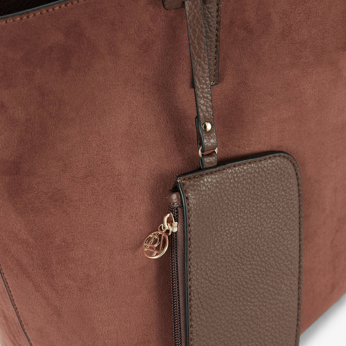 Sac cabas réversible bi matière marron
