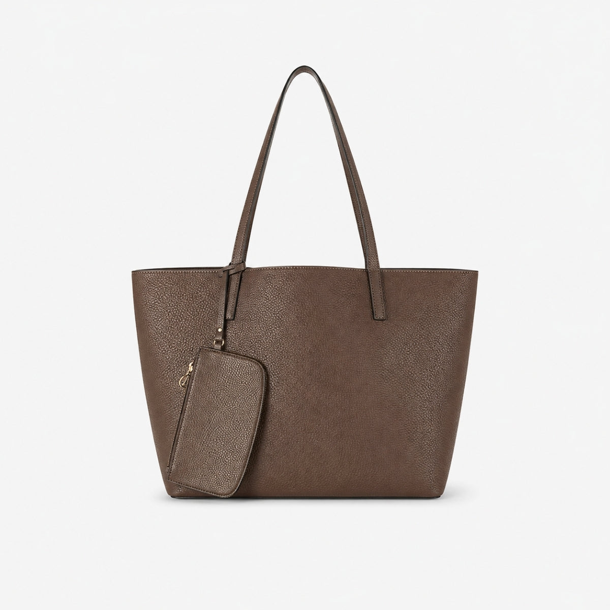 Sac cabas réversible bi matière marron