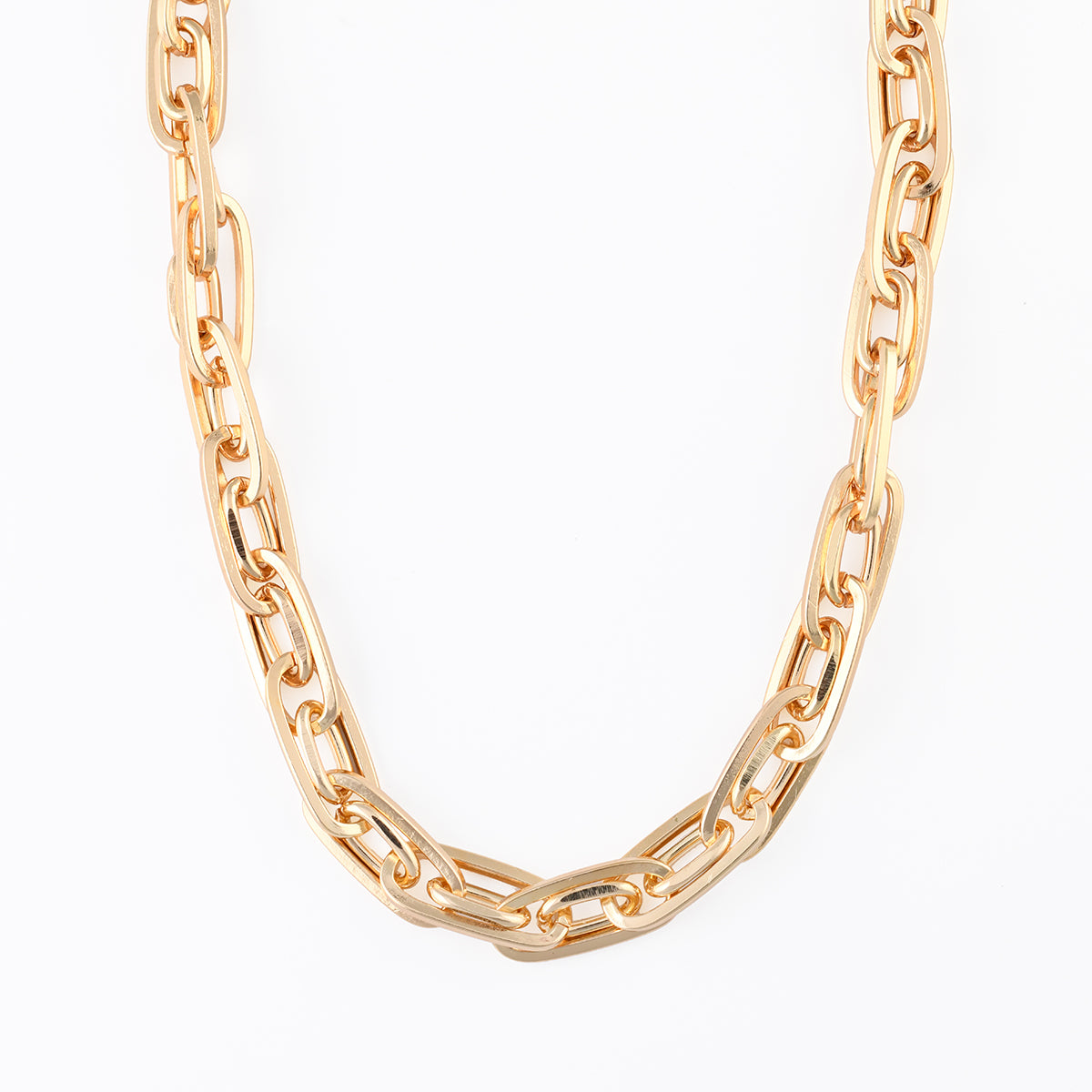 Collier gros maillons doré