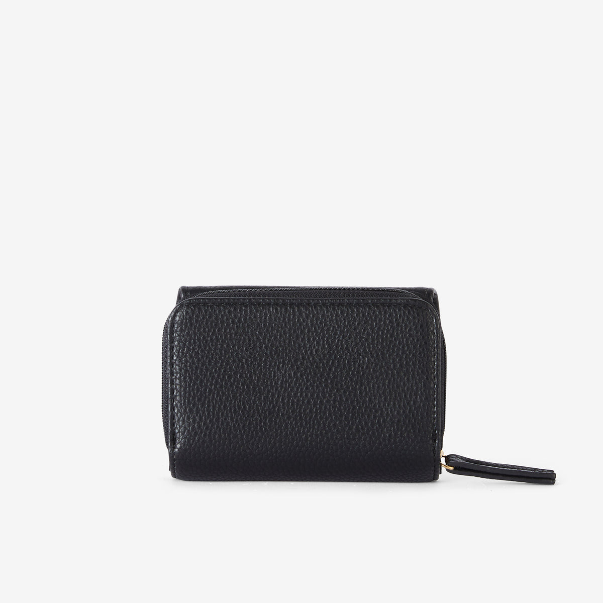 Portefeuille compagnon zippé à rabat noir
